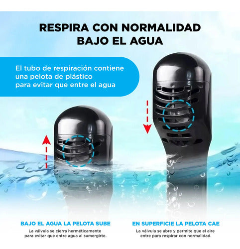 Máscara De Buceo Profesional Para Niños Y Adultos Cubre Cara (foto 5)