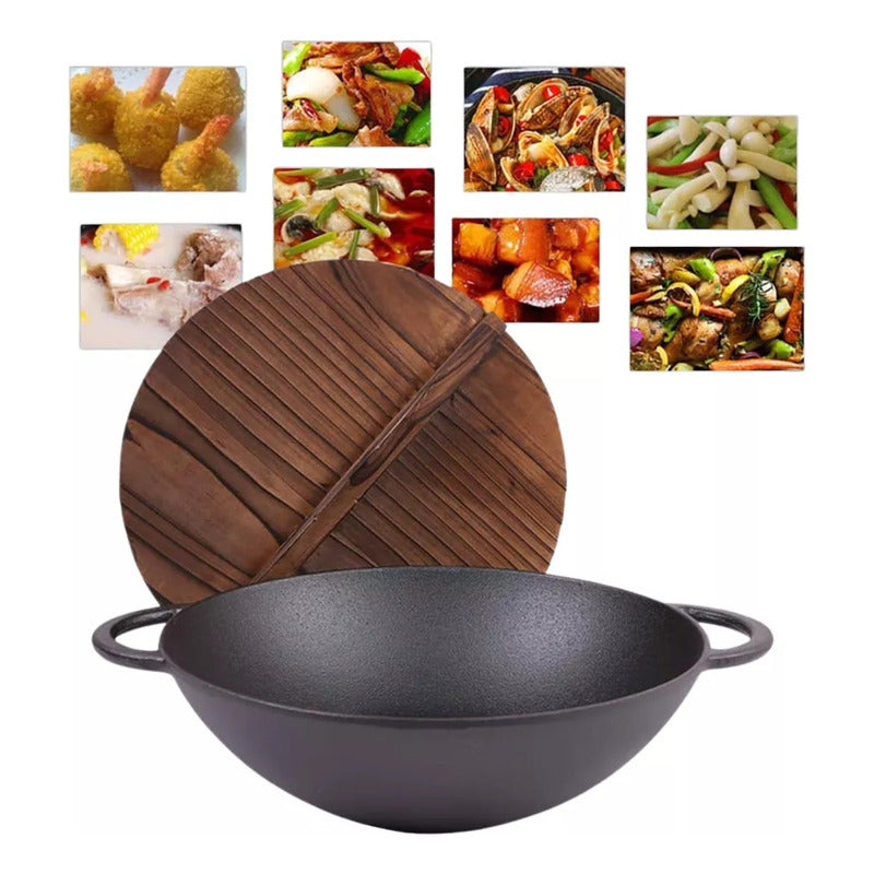 Olla Redonda De Hierro Forjado Puro Artesanal Para Cocina Ho