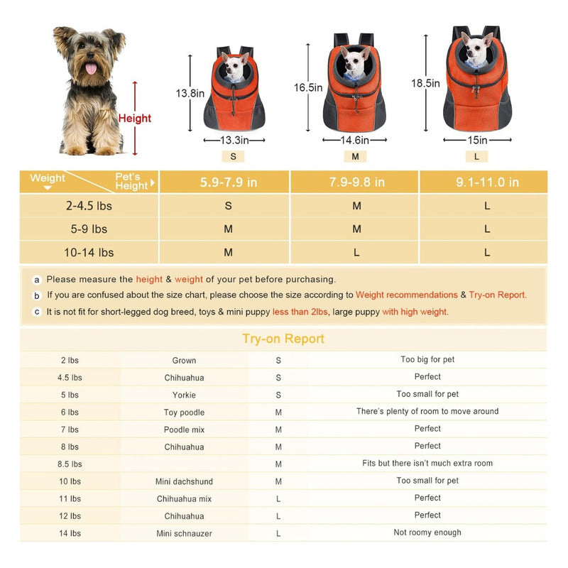 Mochila Para Perros Pequeña, Transpirable Y Segura Rojo