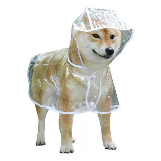 Capa Para Perros Pilot Lluvia Impermeable, Cuidado Mascotas Transparente L