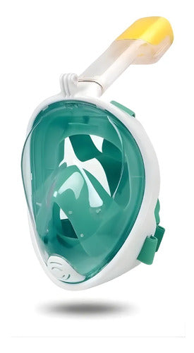 Máscara De Buceo Profesional Para Niños Y Adultos Cubre Cara (Verde L/XL)