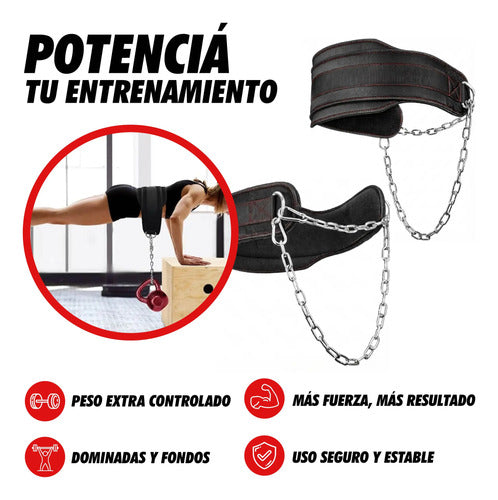Cinturón Para Pesas Lastre Levantamiento Y Fuerza Peso Negro (foto 7)