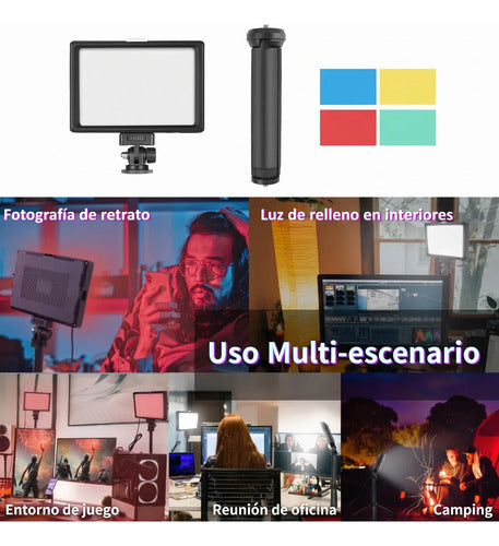 Luz Led Usb Con Filtro De Color Para Grabar Vídeos Negro (foto 7)