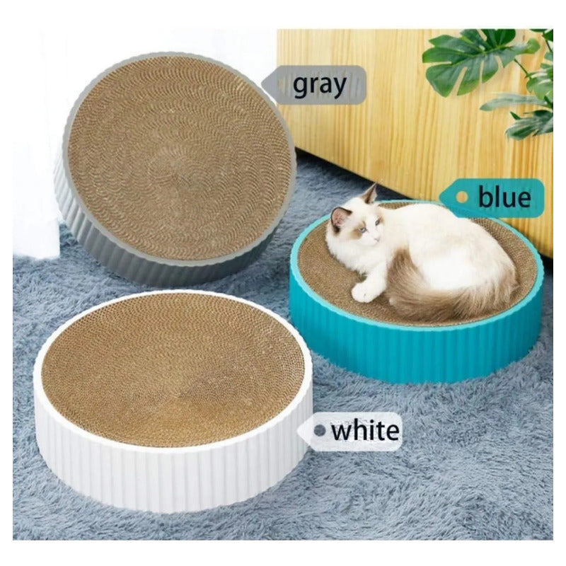 Cama Rascadora De Alta Densidad Para Gatos Cómoda Relajante Blanco