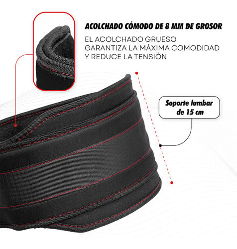 Cinturón Para Pesas Lastre Levantamiento Y Fuerza Peso Negro (foto 6)