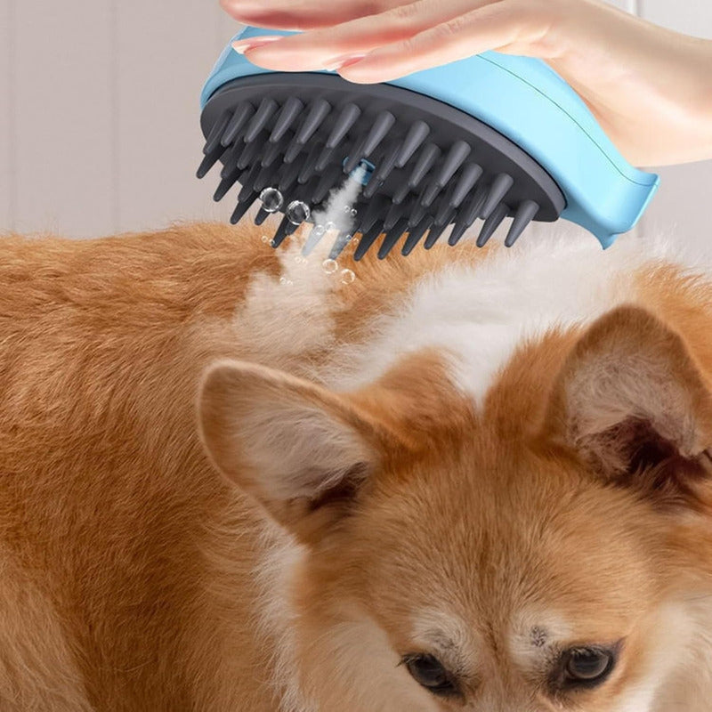 Cepillo Raspador De Plástico Para Mascotas Celeste