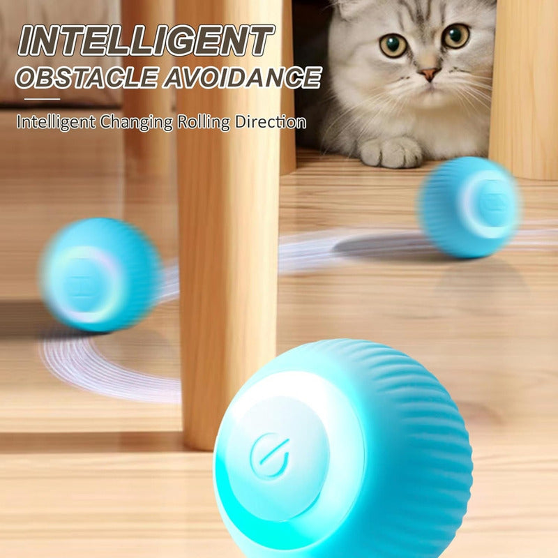 Juguete Inteligente Para Gatos Led, Bola Rodante Automática Cian