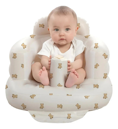 Asiento Inflable Para Bebés De 3 A 36 Meses, Bomba De Aire Beige (foto 1)