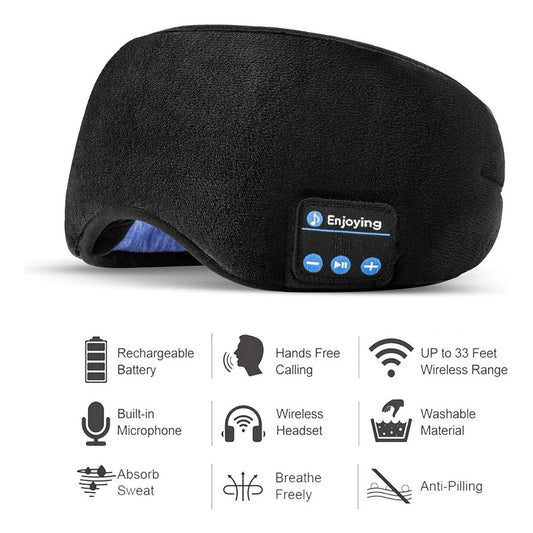 Antifaz Para Dormir Negro Con Bluetooth