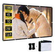 Pantalla Proyector Enrollable De 150 Pulgadas, Fácil Montaje