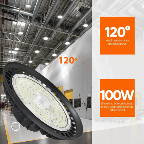 Foco Techo Led Para Galpon Deposito 100w Ip65 Luz Ufo (foto 2)