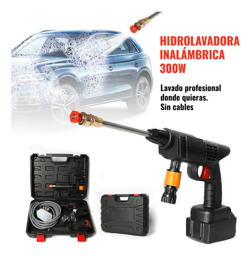 Hidrolavadora A Bateria Portátil Con Espuma Y Accesorios 300 Negro 50 (foto 2)