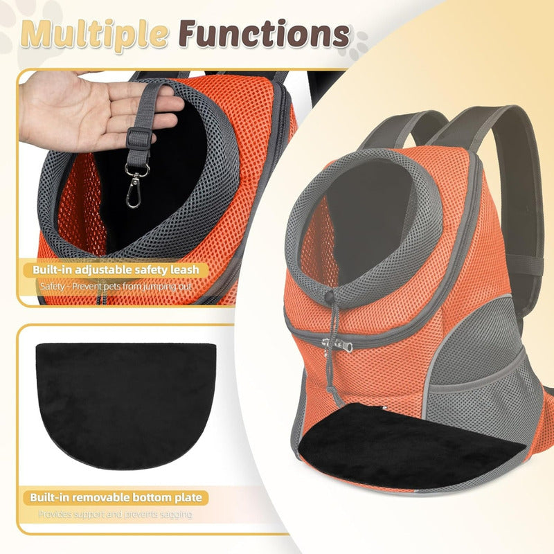 Mochila Para Perros Pequeña, Transpirable Y Segura Rojo