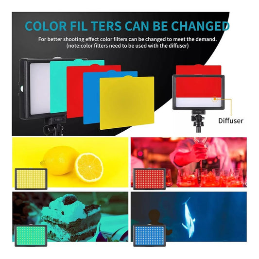 Kit Luz Led Usb Doble Con Filtro De Color Para Grabar Vídeos