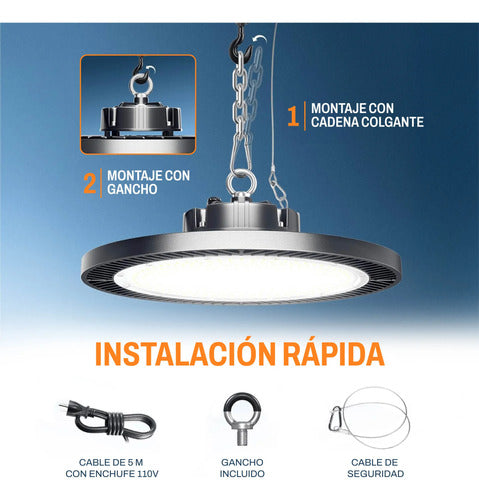 Lámpara Ufo Led 200w Deposito Galpón Industrial (foto 4)