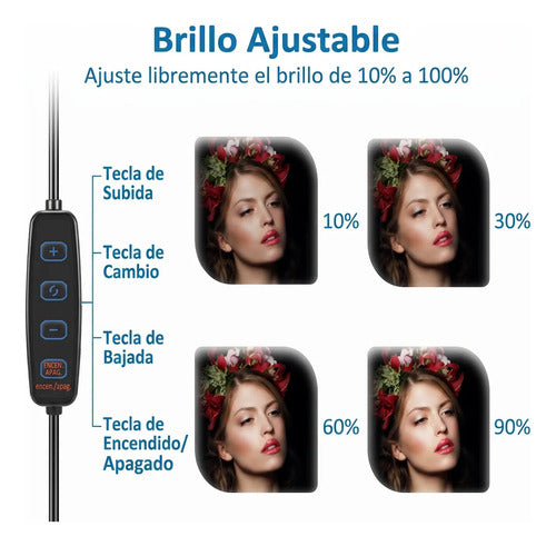 Luz Led Usb Con Filtro De Color Para Grabar Vídeos Negro (foto 6)