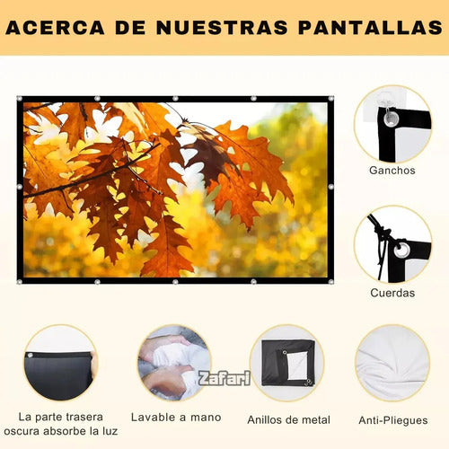 Pantalla Proyector Enrollable De 120 Pulgadas, Fácil Montaje (foto 3)