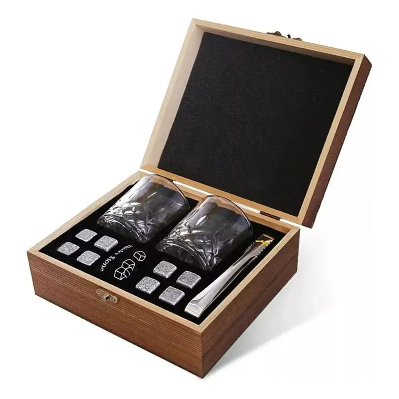 Juego De Vasos De Whisky Con Estuche Y 8 Rocas De Granito