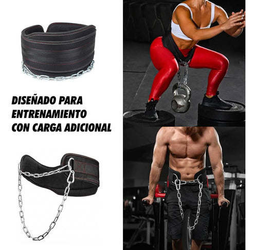Cinturón Para Pesas Lastre Levantamiento Y Fuerza Peso Negro (foto 5)