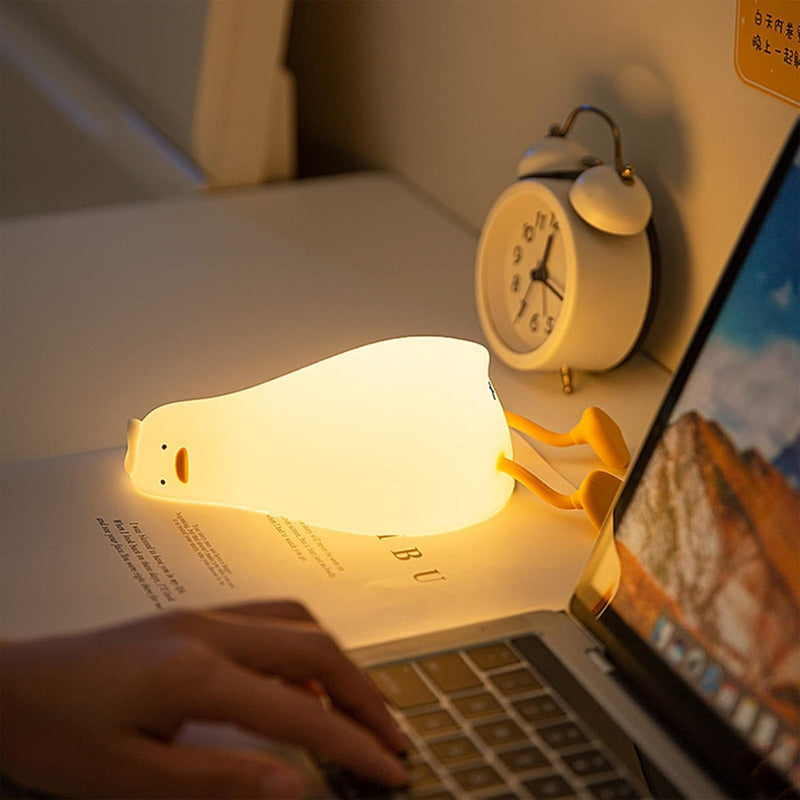 Lámpara Pato Led Silicona Táctil Recargable, Luz Nocturna