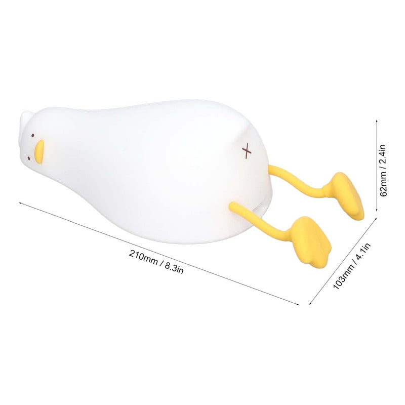 Lámpara Pato Led Silicona Táctil Recargable, Luz Nocturna