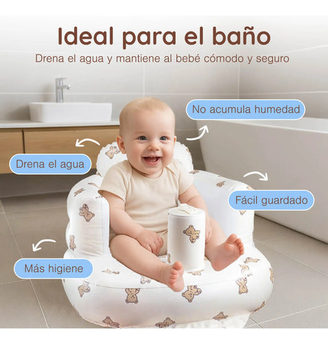 Asiento Inflable Para Bebés De 3 A 36 Meses, Bomba De Aire Beige (foto 3)