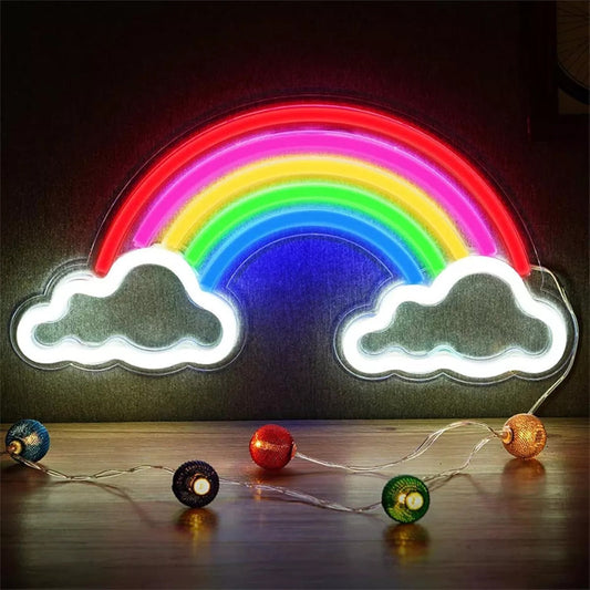 Letrero Luminoso Arcoíris Led Usb Para Decoración Y Fiestas