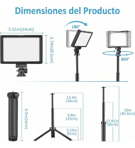 Luz Led Usb Con Filtro De Color Para Grabar Vídeos Negro (foto 5)