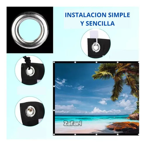 Proyector Pantalla 100 Pulgadas, Cine, Pantalla Enrollable