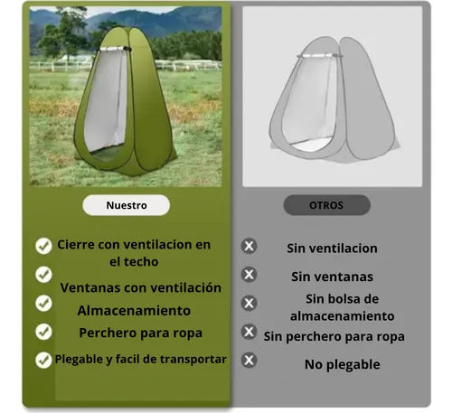 Carpa Ducha Plegable, Tienda Baño, Carpa Camping Portátil