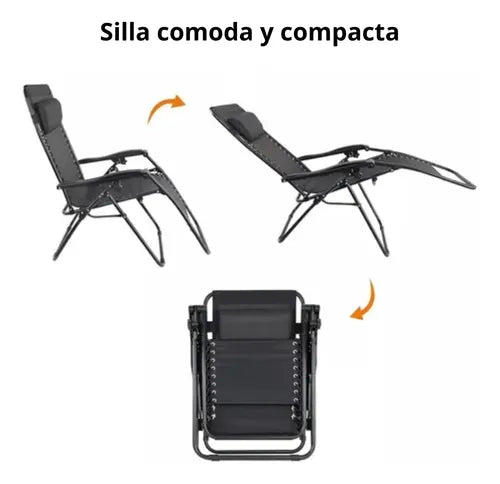 Silla Reposera Plegable Aluminio Para Playa O Camping
