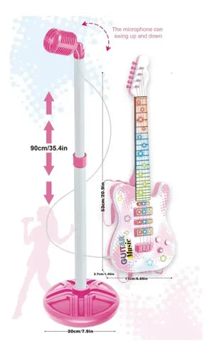 Guitarra Infantil Eléctrica Multifuncional Con Microfono