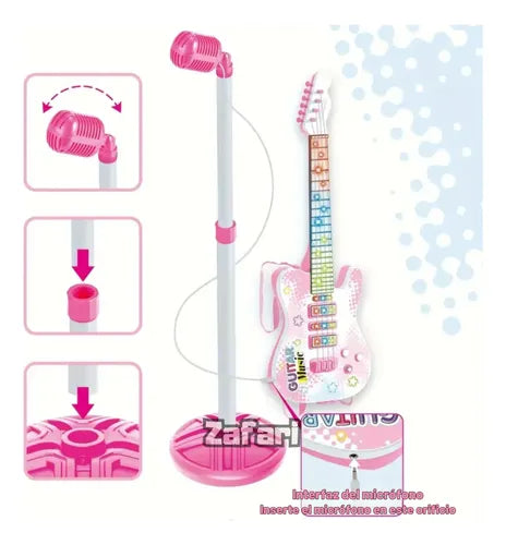 Guitarra Infantil Eléctrica Multifuncional Con Microfono