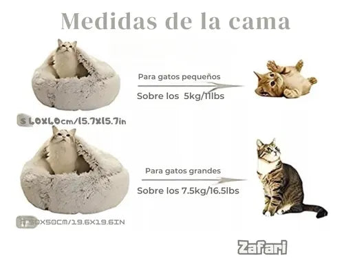 Cama Redonda De Felpa Para Gatos Y Perros, Suave Cómoda Rosa 50cm X 50cm