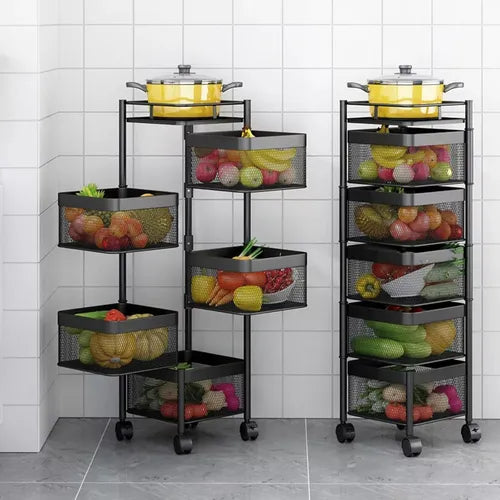 Cesta Giratoria Multiusos 360° Para Frutas, Verduras, 4 Pis