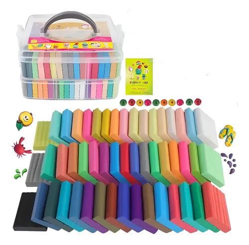 Plastilina 50 Colores, Arcilla Moldeable, Set Creativo