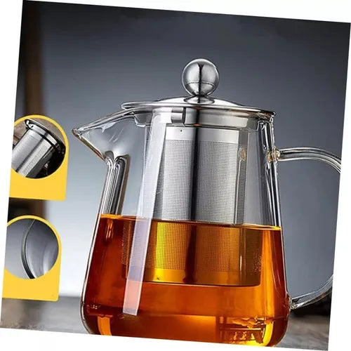 Hervidor Tetera Vidrio Con Colador Para Té