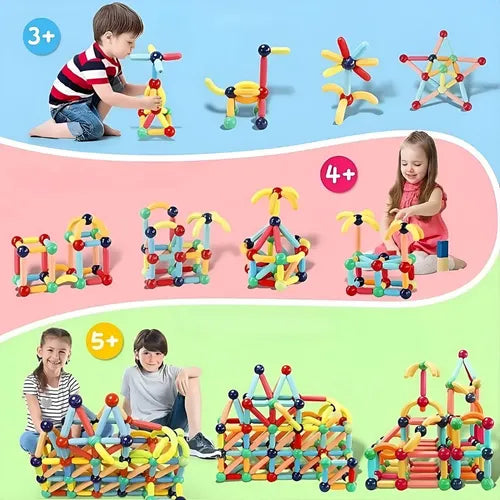 Juego De Construcción Magnético 3d Para Niños 130