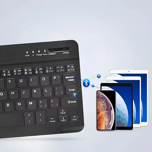 Kit Teclado Inalámbrico Con Mouse Bluetooth Y Carga Usb Negro