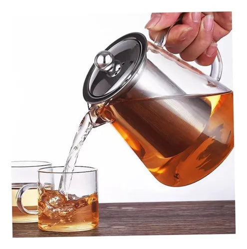 Hervidor Tetera Vidrio Con Colador Para Té