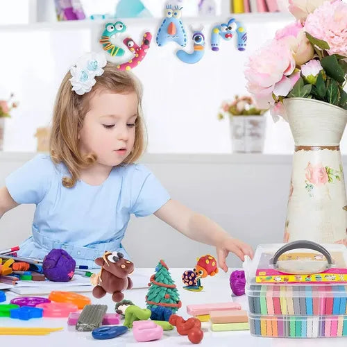 Plastilina 50 Colores, Arcilla Moldeable, Set Creativo