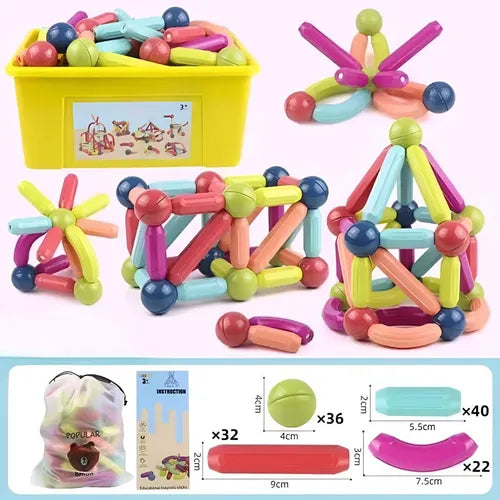 Juego De Construcción Magnético 3d Para Niños 130