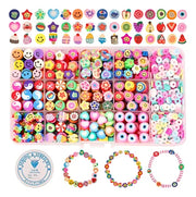 Kit De Cuentas De Arcilla Creación Pulseras Multicolor Diy