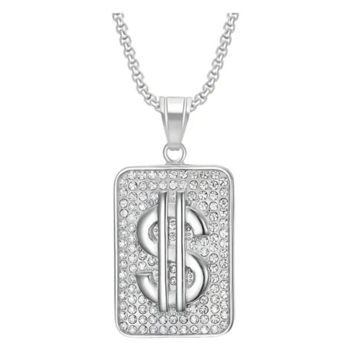 Cadena Collar Dólar Acero Hip Hop Cadenas Hombre