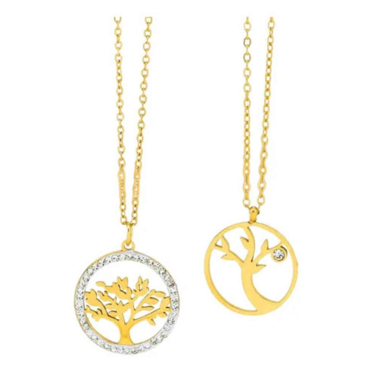 Colgante Árbol De La Vida Dorado Mujer Acero Y Circón Modern