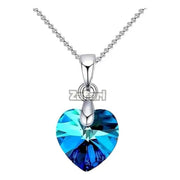 Collar Corazón Plata 925 Azul Elegante Precioso Único Azul