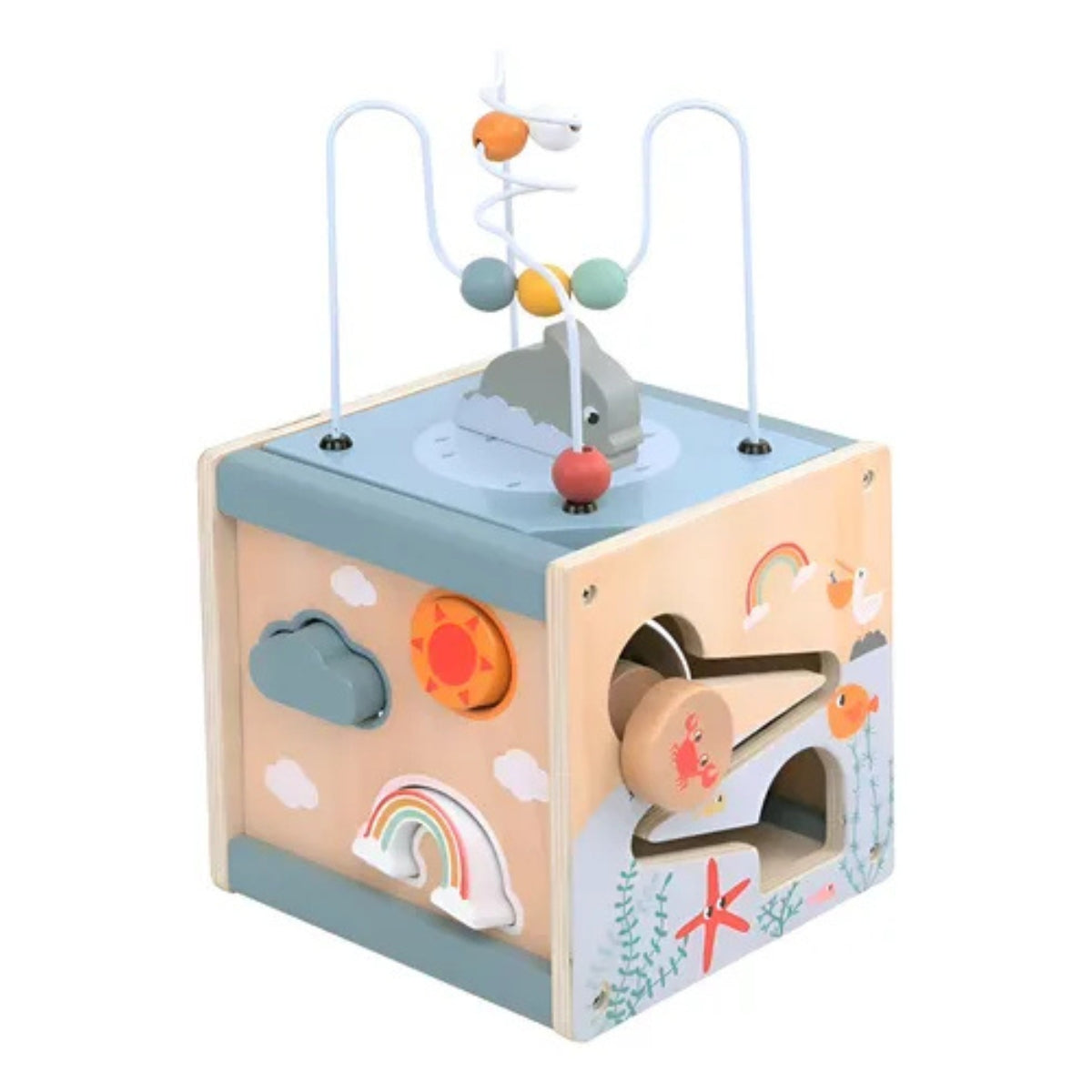 Juguete Cubo Didáctico Simulación De Madera Niños Multicolor