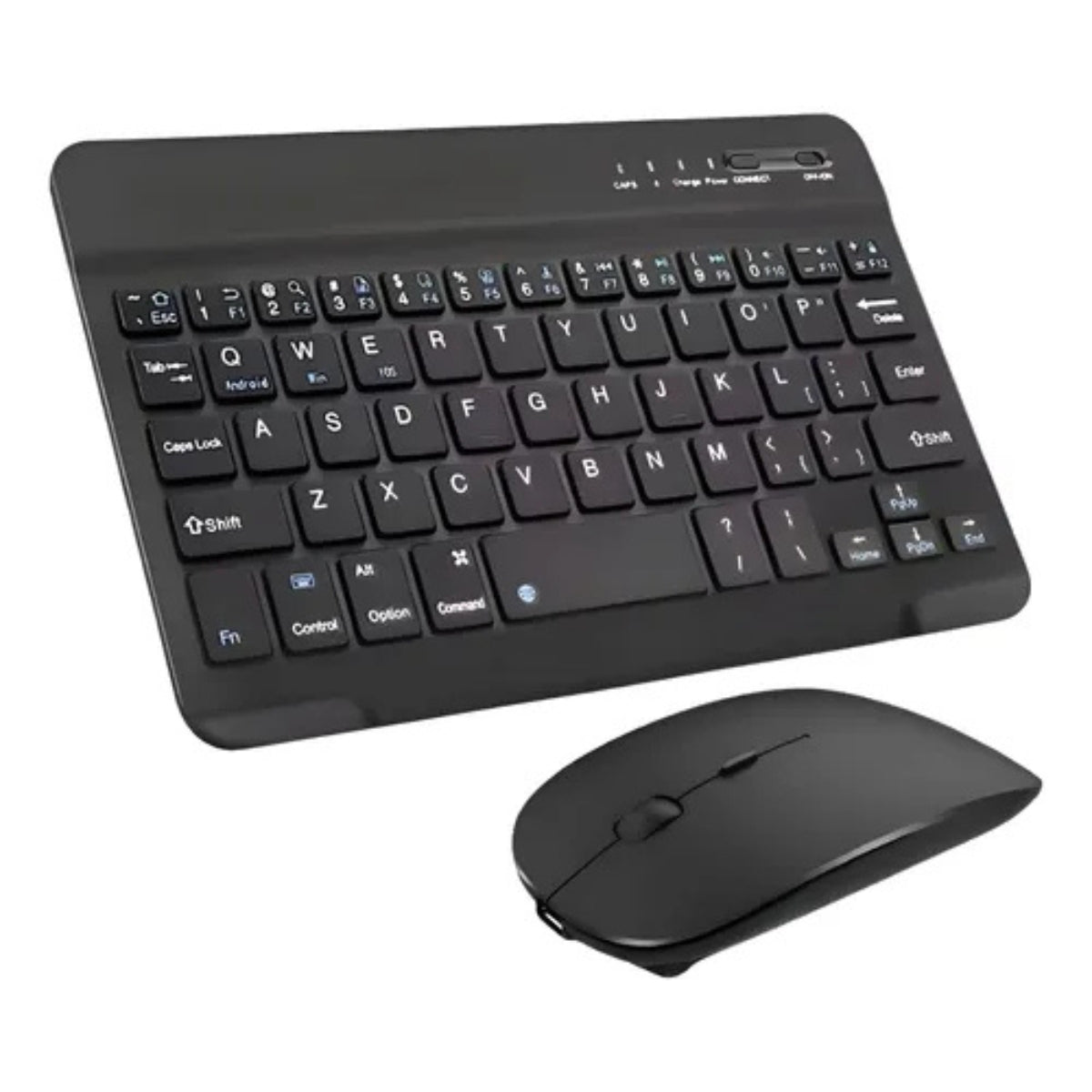Kit Teclado Inalámbrico Con Mouse Bluetooth Y Carga Usb Negro