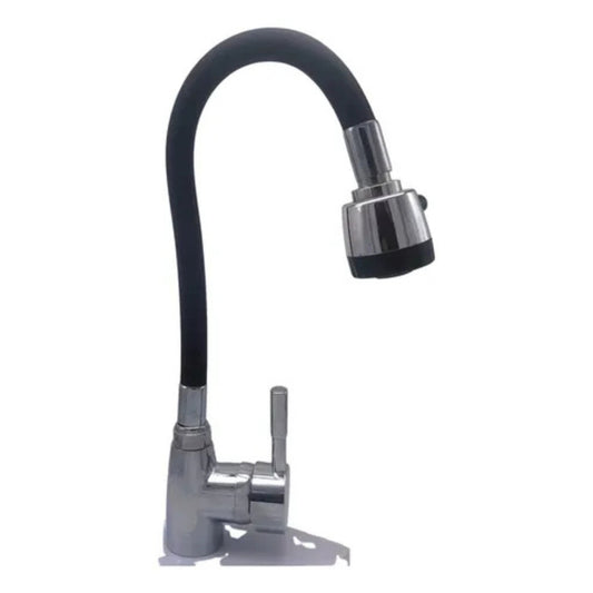 Monocomando Cocina Canilla Flexible Pared Grifo 20cm Negro Mate