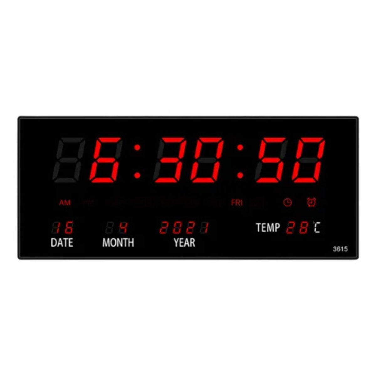 Reloj De Pared Digital Led, Tamaño Grande, Fecha, Mes 36cm